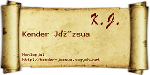 Kender Józsua névjegykártya